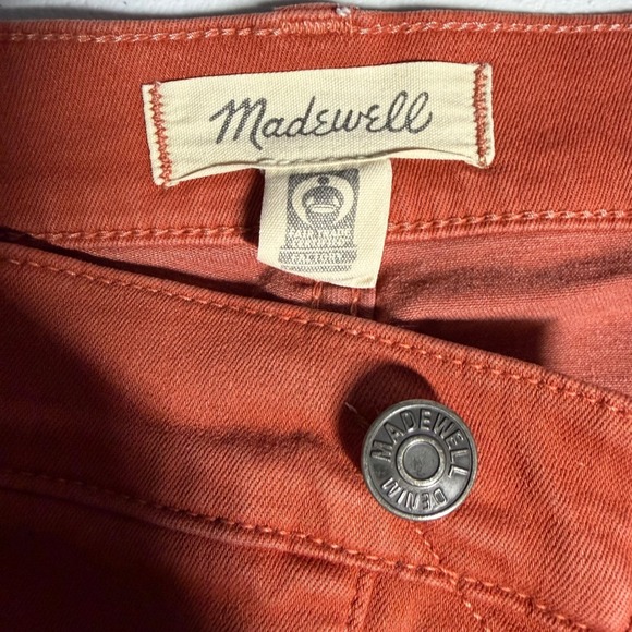 Madewell 9" Mid-Rise Skinny Jeans 30 Orange Button Fly Denim - Picture 3 of 6